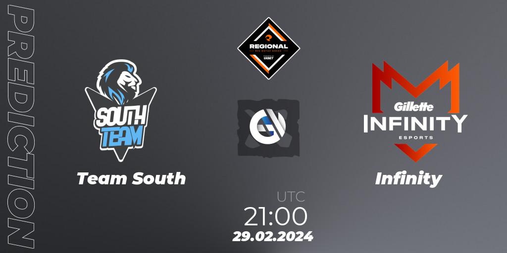 Prognose für das Spiel Team South VS Infinity. 29.02.24. Dota 2 - RES Regional Series: LATAM #1