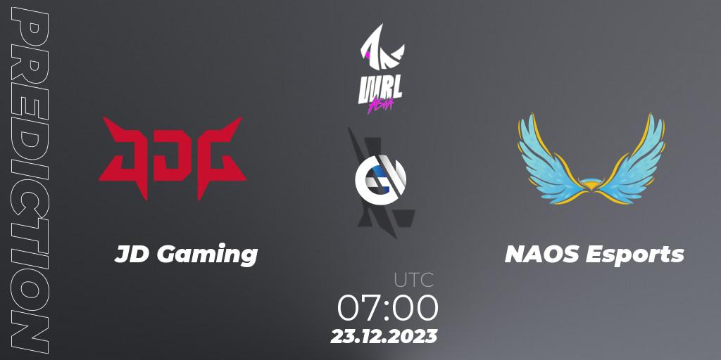Prognose für das Spiel JD Gaming VS NAOS Esports. 23.12.23. Wild Rift - WRL Asia 2023 - Season 2 - Regular Season