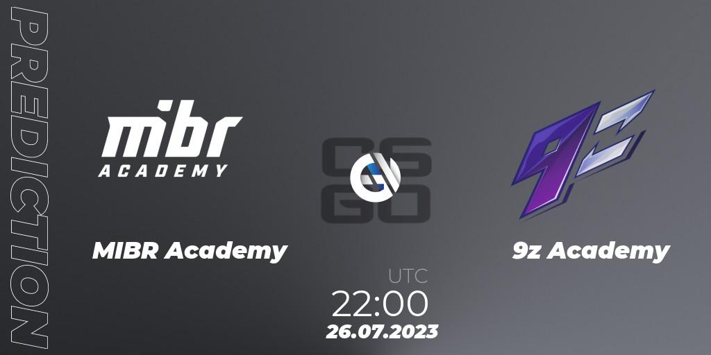 Prognose für das Spiel MIBR Academy VS 9z Academy. 26.07.23. CS2 (CS:GO) - Gamers Club Liga Série A: July 2023