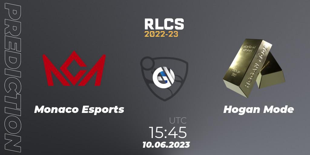 Prognose für das Spiel Monaco Esports VS Hogan Mode. 10.06.2023 at 15:00. Rocket League - RLCS 2022-23 - Spring: Europe Regional 3 - Spring Invitational