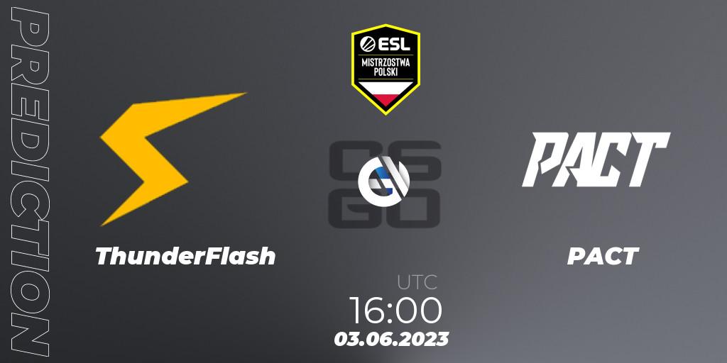 Prognose für das Spiel ThunderFlash VS PACT. 03.06.23. CS2 (CS:GO) - ESL Mistrzostwa Polski Spring 2023