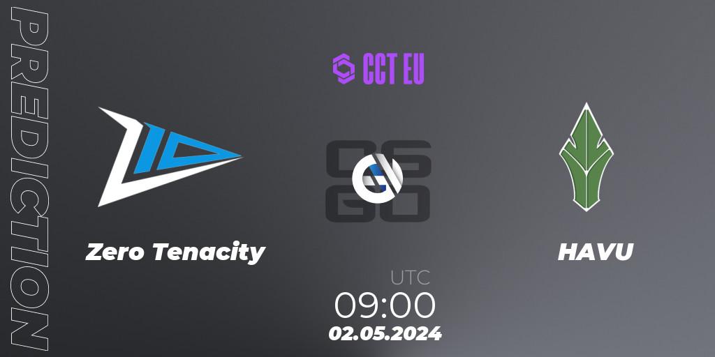 Prognose für das Spiel Zero Tenacity VS HAVU. 02.05.2024 at 09:00. Counter-Strike (CS2) - CCT Season 2 Europe Series 2 