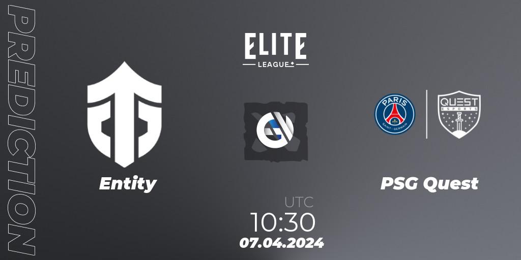 Prognose für das Spiel Entity VS PSG Quest. 07.04.24. Dota 2 - Elite League: Round-Robin Stage