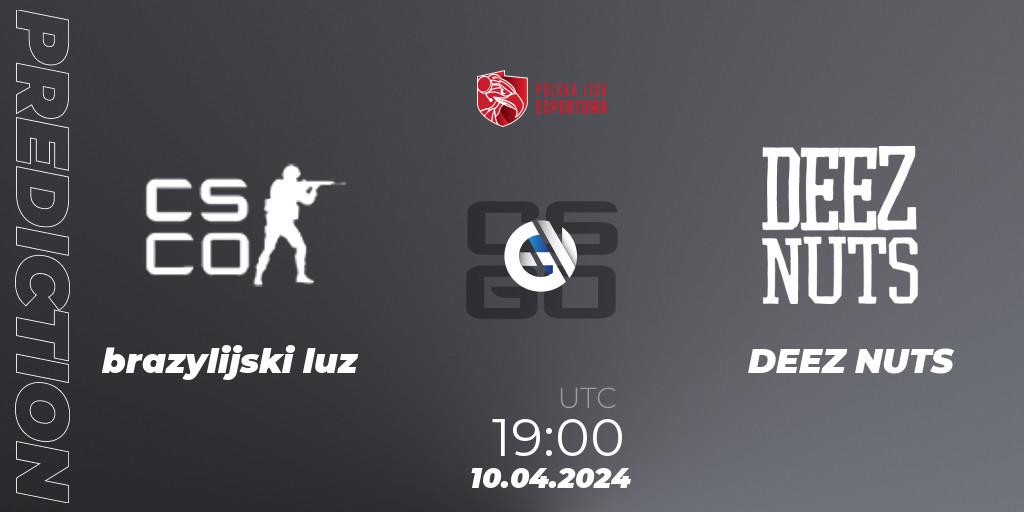 Prognose für das Spiel brazylijski luz VS DEEZ NUTS. 11.04.24. CS2 (CS:GO) - Polska Liga Esportowa 2024: Split #1