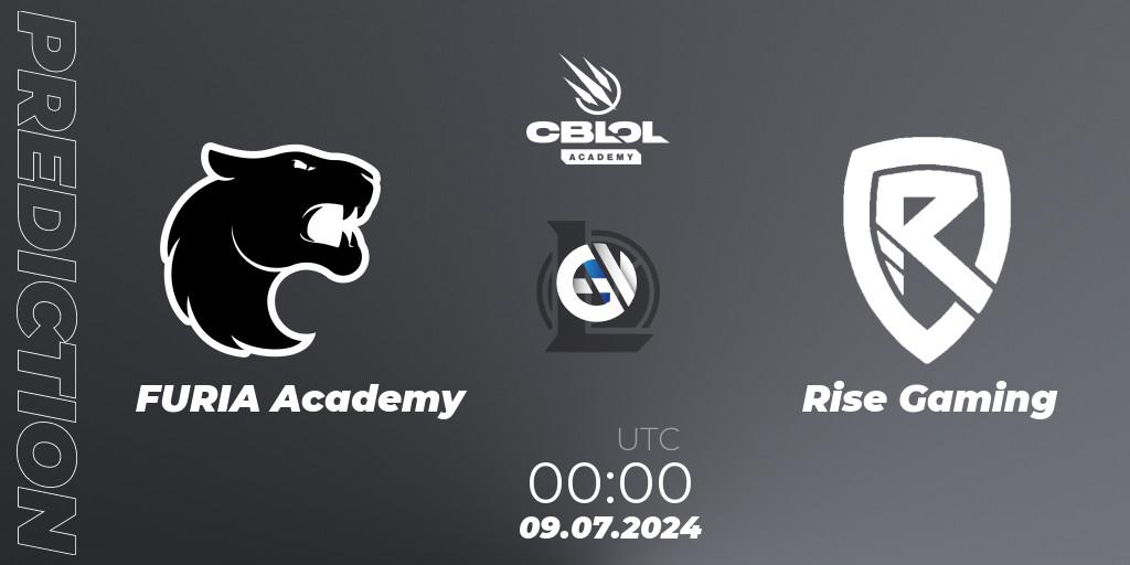 Prognose für das Spiel FURIA Academy VS Rise Gaming. 10.07.2024 at 00:00. LoL - CBLOL Academy 2024