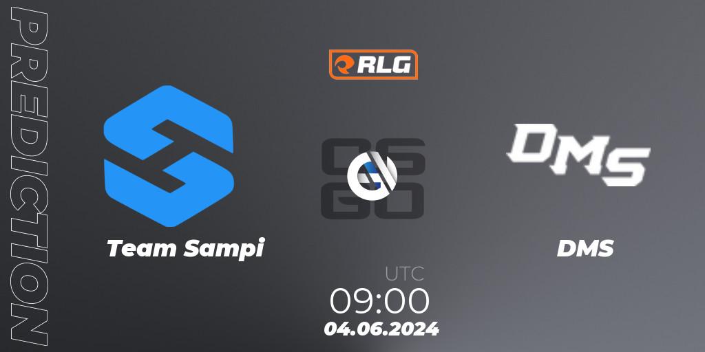 Prognose für das Spiel Team Sampi VS DMS. 04.06.2024 at 09:00. Counter-Strike (CS2) - RES European Series #5