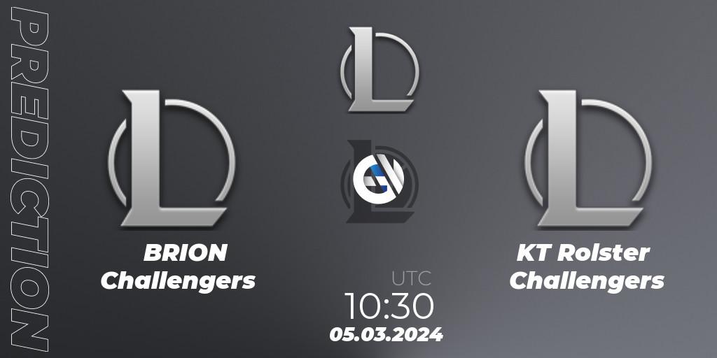 Prognose für das Spiel BRION Challengers VS KT Rolster Challengers. 05.03.24. LoL - LCK Challengers League 2024 Spring - Group Stage