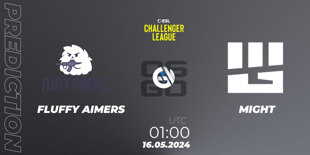 Prognose für das Spiel FLUFFY AIMERS VS MIGHT. 16.05.2024 at 01:00. Counter-Strike (CS2) - ESL Challenger League Season 47: North America