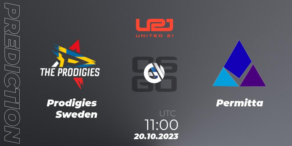 Prognose für das Spiel Prodigies Sweden VS Permitta. 20.10.2023 at 11:00. Counter-Strike (CS2) - United21 Season 7