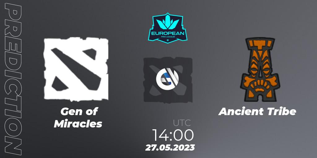 Prognose für das Spiel Gen of Miracles VS Ancient Tribe. 27.05.23. Dota 2 - European Pro League Season 9