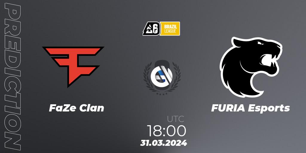 Prognose für das Spiel FaZe Clan VS FURIA Esports. 31.03.24. Rainbow Six - Brazil League 2024 - Stage 1