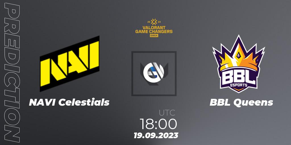 Prognose für das Spiel NAVI Celestials VS BBL Queens. 19.09.2023 at 18:00. VALORANT - VCT 2023: Game Changers EMEA Stage 3 - Group Stage