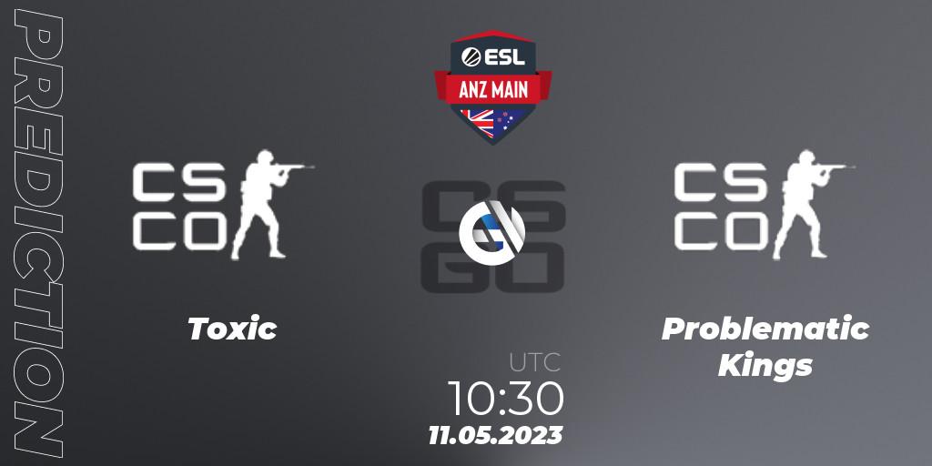 Prognose für das Spiel Toxic VS Problematic Kings. 11.05.2023 at 10:30. Counter-Strike (CS2) - ESL ANZ Main Season 16
