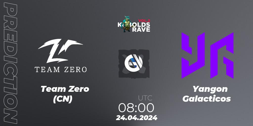 Prognose für das Spiel Team Zero (CN) VS Yangon Galacticos. 24.04.24. Dota 2 - Cringe Station Kobolds Rave 2