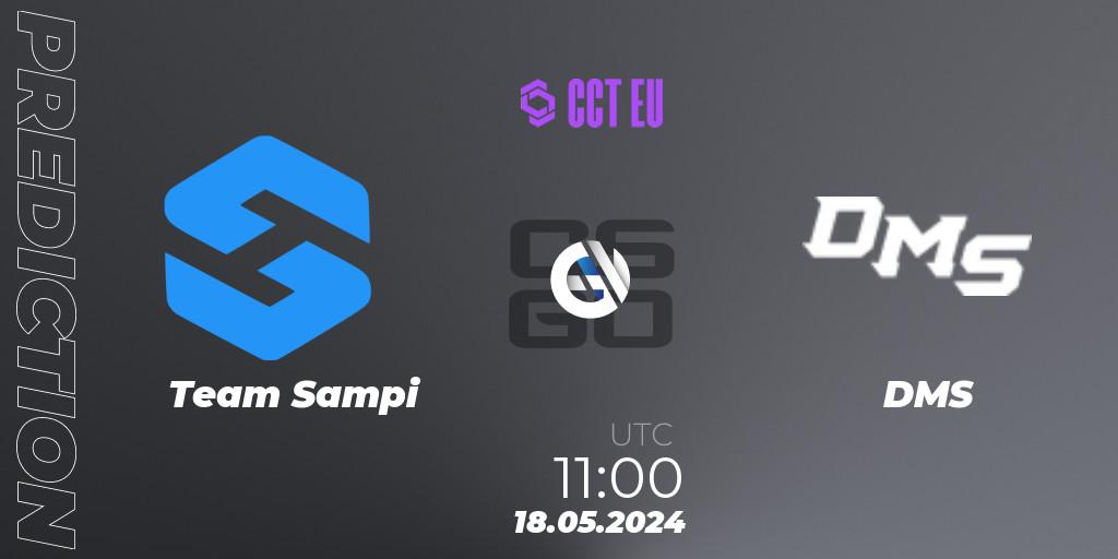 Prognose für das Spiel Team Sampi VS DMS. 18.05.2024 at 11:00. Counter-Strike (CS2) - CCT Season 2 European Series #3