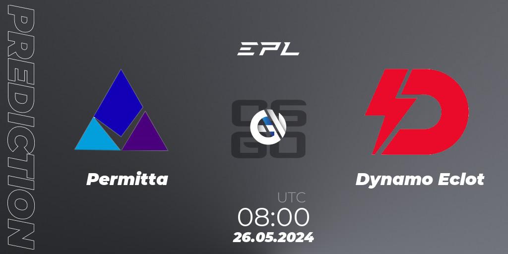 Prognose für das Spiel Permitta VS Dynamo Eclot. 26.05.2024 at 08:00. Counter-Strike (CS2) - European Pro League Season 16