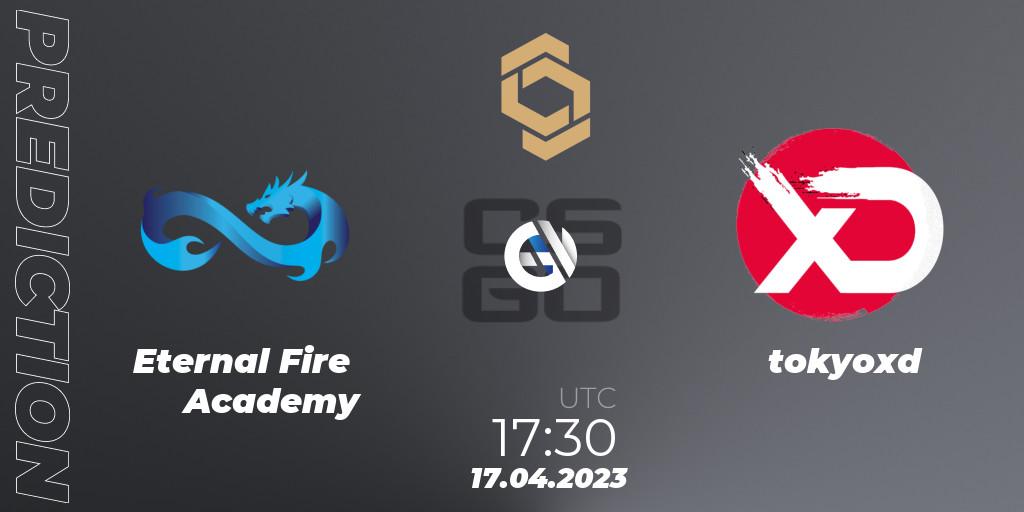Prognose für das Spiel Eternal Fire Academy VS tokyoxd. 17.04.2023 at 17:30. Counter-Strike (CS2) - CCT South Europe Series #4: Closed Qualifier