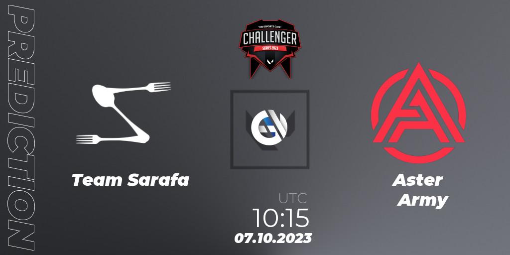 Prognose für das Spiel Team Sarafa VS Aster Army. 07.10.23. VALORANT - TEC Challenger Series 10