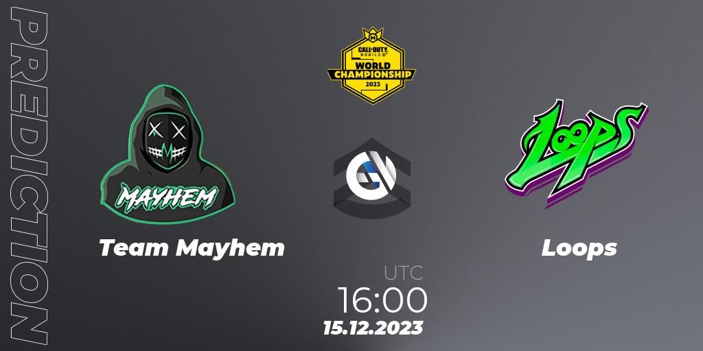 Prognose für das Spiel Team Mayhem VS Loops. 15.12.2023 at 16:15. Call of Duty - CODM World Championship 2023