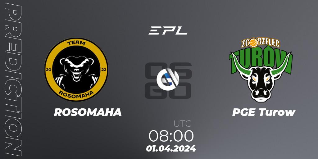 Prognose für das Spiel ROSOMAHA VS PGE Turow. 01.04.24. CS2 (CS:GO) - European Pro League Season 16: Division 2