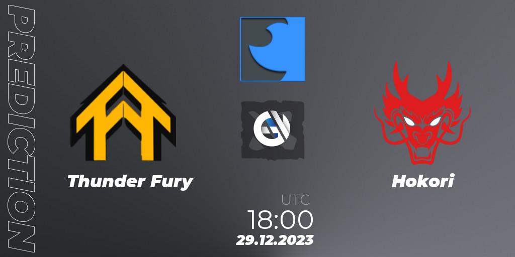 Prognose für das Spiel Thunder Fury VS Hokori. 29.12.2023 at 18:15. Dota 2 - FastInvitational DotaPRO Season 2