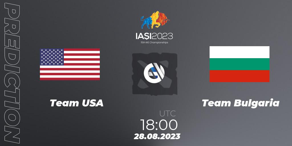 Prognose für das Spiel Team USA VS Team Bulgaria. 28.08.23. Dota 2 - IESF World Championship 2023
