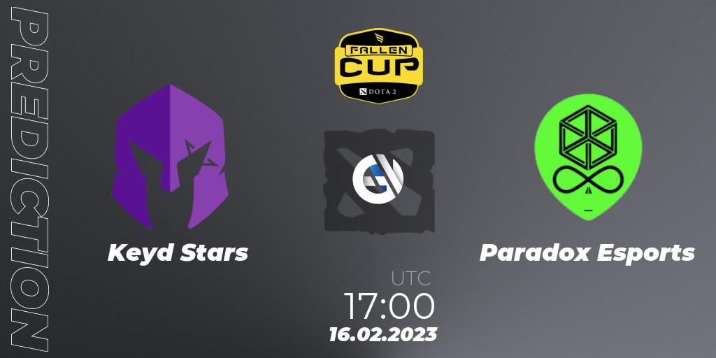 Prognose für das Spiel Keyd Stars VS Paradox Esports. 16.02.23. Dota 2 - Fallen Cup Season 2