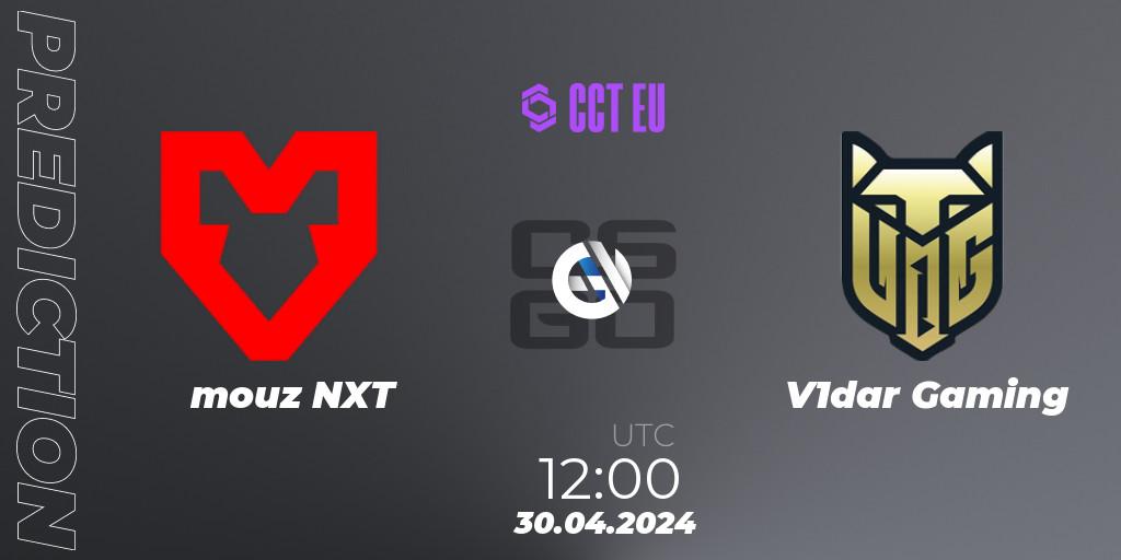 Prognose für das Spiel mouz NXT VS V1dar Gaming. 30.04.2024 at 12:00. Counter-Strike (CS2) - CCT Season 2 Europe Series 2 