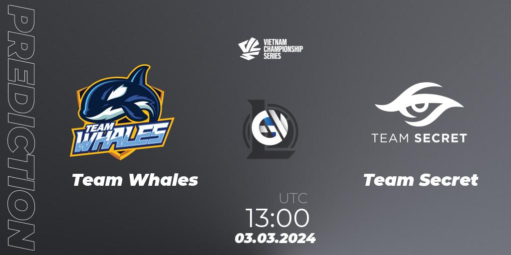 Prognose für das Spiel Team Whales VS Team Secret. 03.03.24. LoL - VCS Dawn 2024 - Group Stage