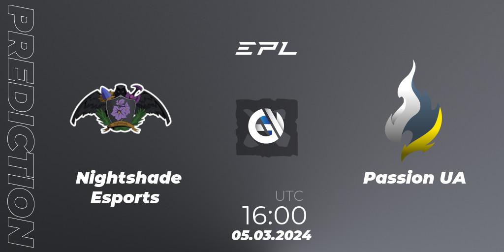 Prognose für das Spiel Nightshade Esports VS Passion UA. 05.03.24. Dota 2 - European Pro League Season 17: Division 2