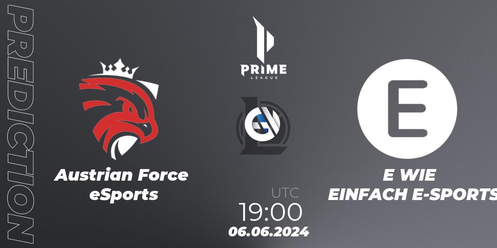 Prognose für das Spiel Austrian Force eSports VS E WIE EINFACH E-SPORTS. 06.06.2024 at 19:00. LoL - Prime League Summer 2024