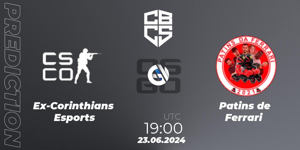 Prognose für das Spiel Ex-Corinthians Esports VS Patins de Ferrari. 24.06.2024 at 20:00. Counter-Strike (CS2) - CBCS Season 5: Open Qualifier #1