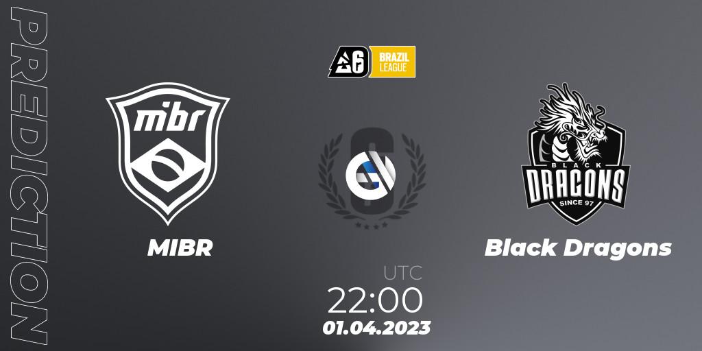 Prognose für das Spiel MIBR VS Black Dragons. 01.04.23. Rainbow Six - Brazil League 2023 - Stage 1