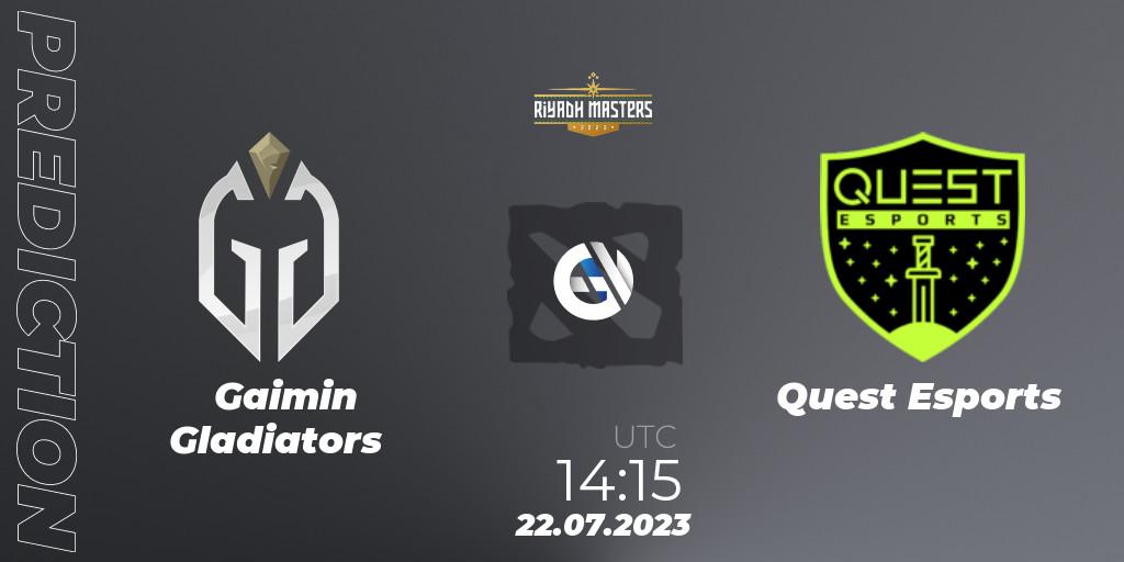 Prognose für das Spiel Gaimin Gladiators VS PSG Quest. 22.07.2023 at 14:54. Dota 2 - Riyadh Masters 2023 - Group Stage
