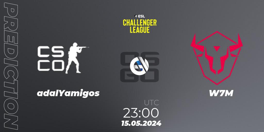 Prognose für das Spiel adalYamigos VS W7M. 15.05.2024 at 23:00. Counter-Strike (CS2) - ESL Challenger League Season 47: South America