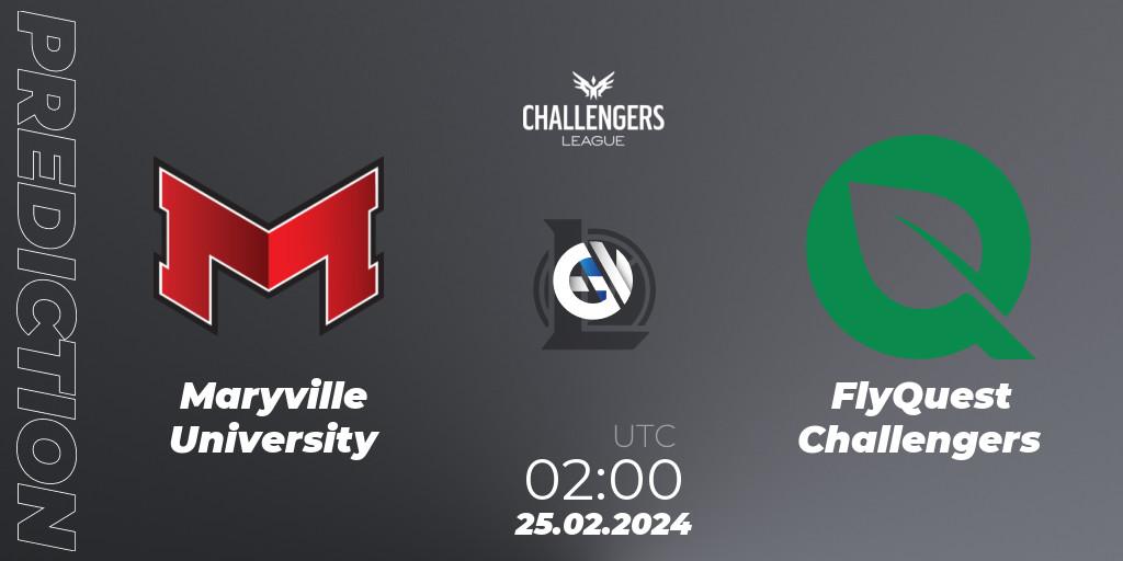 Prognose für das Spiel Maryville University VS FlyQuest Challengers. 25.02.24. LoL - NACL 2024 Spring - Group Stage