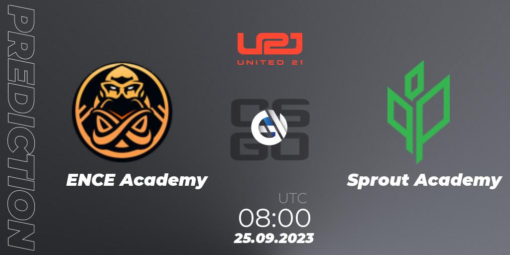 Prognose für das Spiel ENCE Academy VS Sprout Academy. 27.09.2023 at 11:00. Counter-Strike (CS2) - United21 Season 6