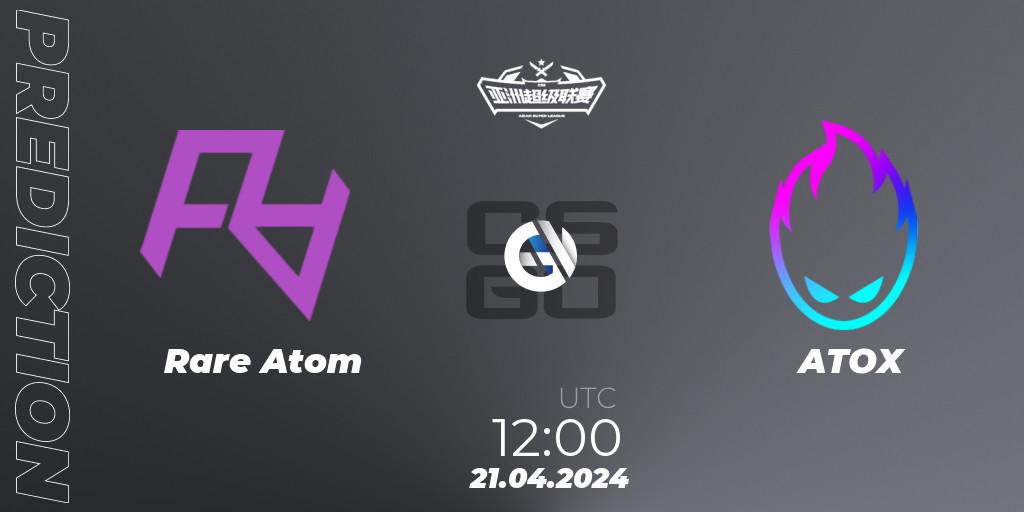 Prognose für das Spiel Rare Atom VS ATOX. 21.04.24. CS2 (CS:GO) - Asian Super League Season 3