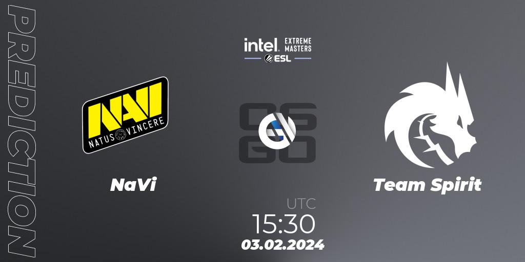 Prognose für das Spiel NaVi VS Team Spirit. 03.02.24. CS2 (CS:GO) - IEM Katowice 2024