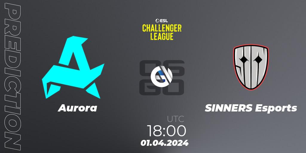 Prognose für das Spiel Aurora VS SINNERS Esports. 01.04.24. CS2 (CS:GO) - ESL Challenger League Season 47: Europe
