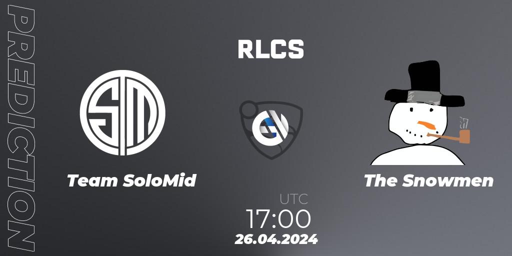 Prognose für das Spiel Team SoloMid VS The Snowmen. 26.04.24. Rocket League - RLCS 2024 - Major 2: NA Open Qualifier 4