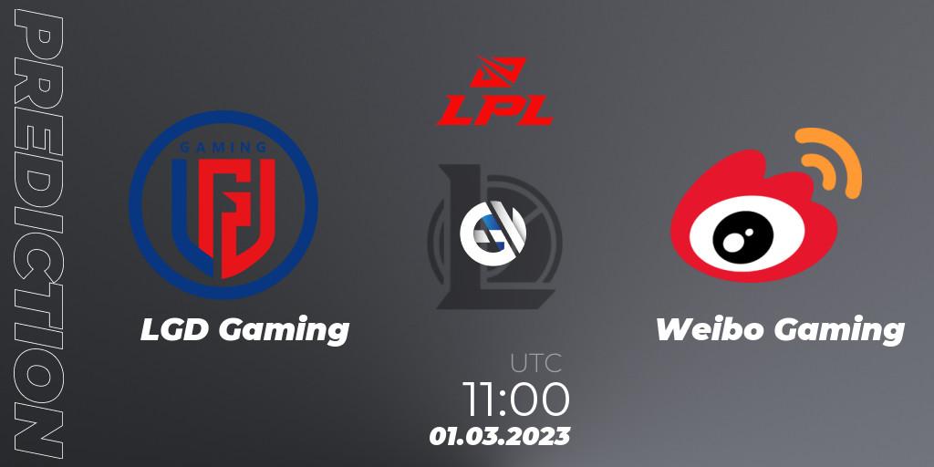 Prognose für das Spiel LGD Gaming VS Weibo Gaming. 01.03.23. LoL - LPL Spring 2023 - Group Stage
