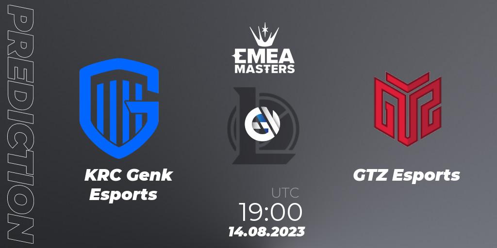 Prognose für das Spiel KRC Genk Esports VS GTZ Esports. 14.08.2023 at 19:00. LoL - EMEA Masters Summer 2023