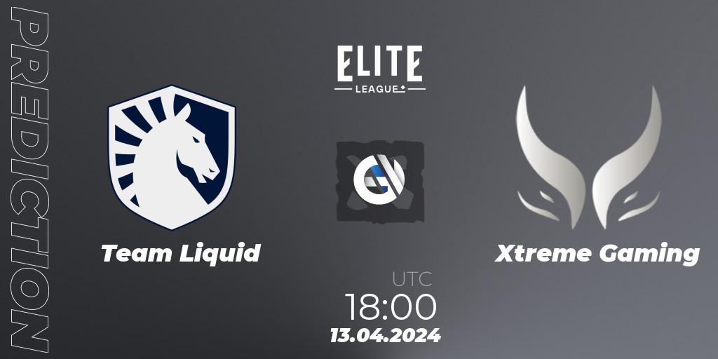 Prognose für das Spiel Team Liquid VS Xtreme Gaming. 13.04.24. Dota 2 - Elite League