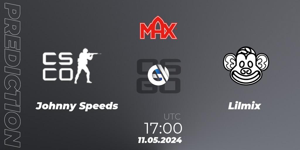 Prognose für das Spiel Johnny Speeds VS Lilmix. 11.05.2024 at 17:00. Counter-Strike (CS2) - MAX Skills Tournament