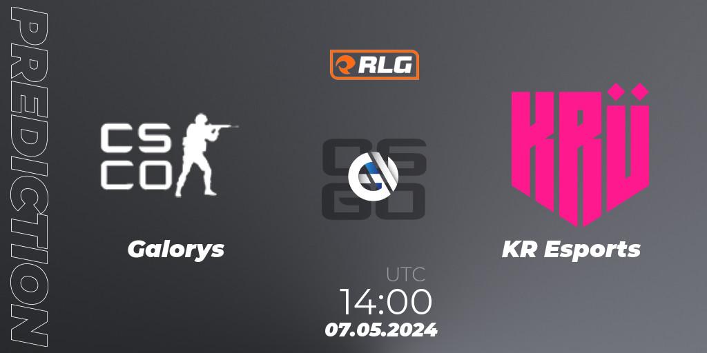 Prognose für das Spiel Galorys VS KRÜ Esports. 07.05.2024 at 14:00. Counter-Strike (CS2) - RES Latin American Series #4