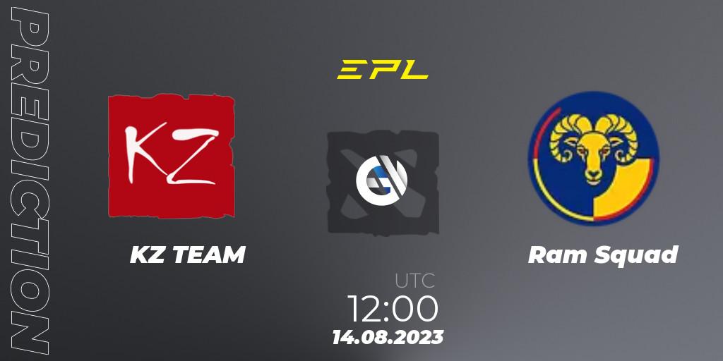 Prognose für das Spiel KZ TEAM VS Ram Squad. 14.08.2023 at 12:22. Dota 2 - European Pro League Season 11
