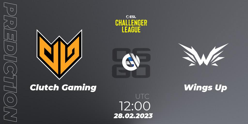 Prognose für das Spiel Clutch Gaming VS Wings Up. 28.02.2023 at 12:00. Counter-Strike (CS2) - ESL Challenger League Season 44: Asia-Pacific