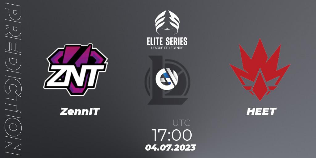 Prognose für das Spiel ZennIT VS HEET. 04.07.23. LoL - Elite Series Summer 2023