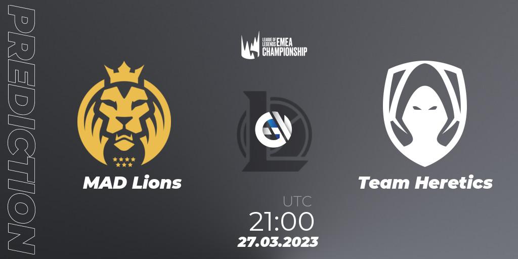 Prognose für das Spiel MAD Lions VS Team Heretics. 27.03.23. LoL - LEC Spring 2023 - Regular Season
